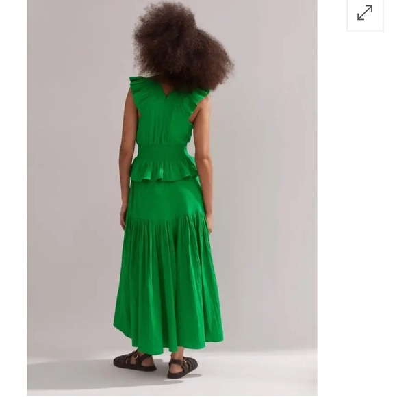 ME + EM Cheesecloth Maxi Dress Leaf Green 4 - Picture 7 of 15